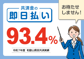 和歌山県民共済には、万一のときの出費にすぐ答える仕組みがあります。